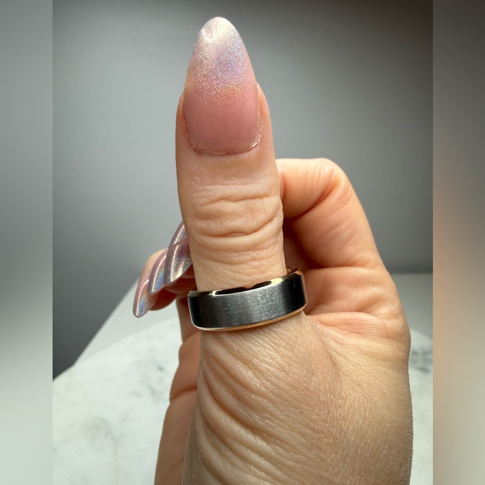 NWT Fossil All Stacked Up Stainless Steel Ring in Size 9